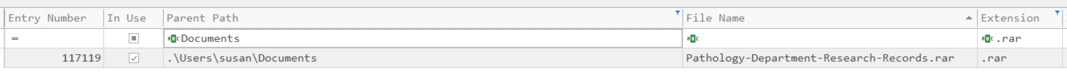 Timeline Explorer View with filters